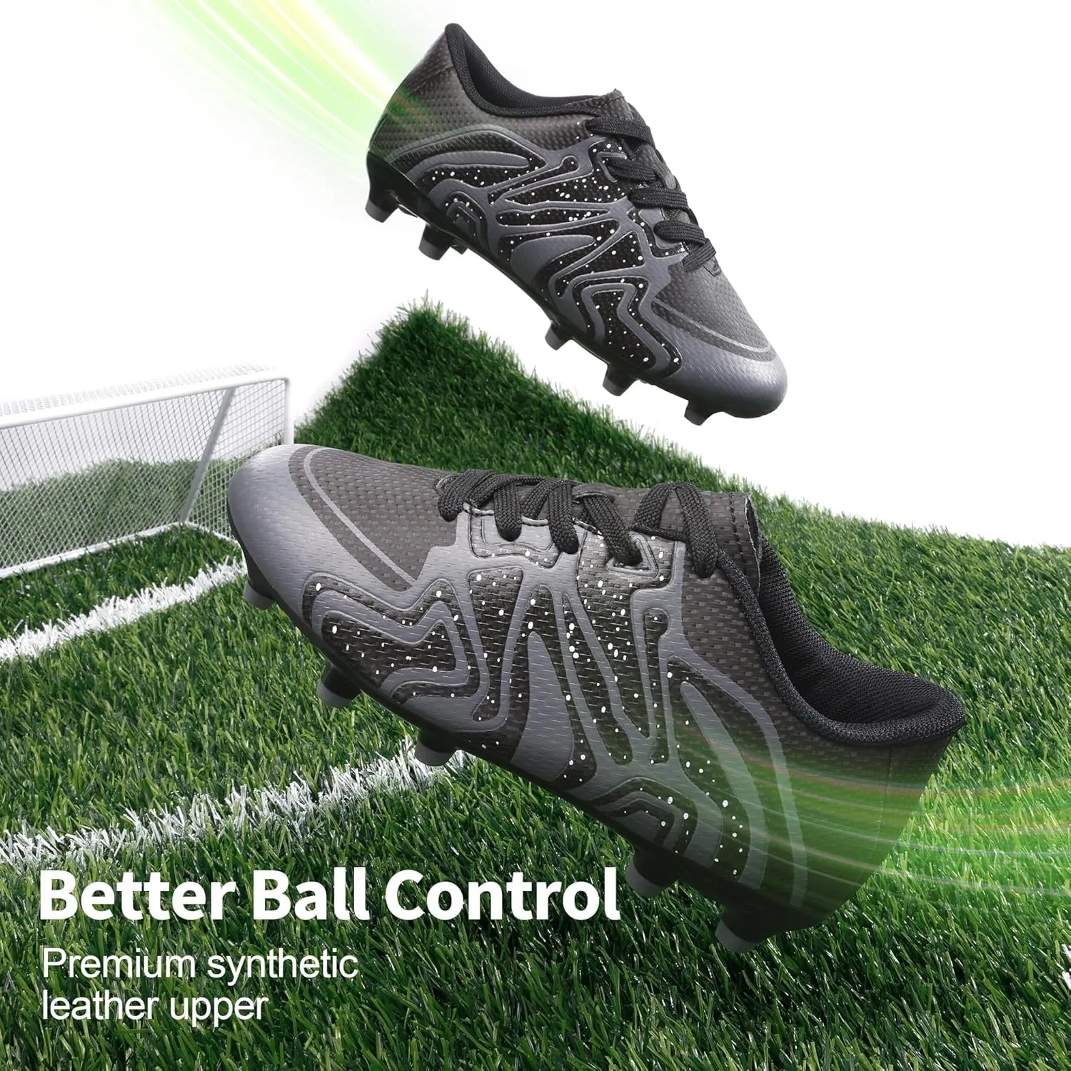 DREAM PAIRS Boys Girls Soccer Cleats Youth Firm Groud Baseball Cleats Sport Athletic Outdoor Trainning Football Shoes for Little/Big Kid