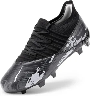 DREAM PAIRS Girls Boys Soccer Cleats Youth Firm Groud Outdoor Sports Athletic Mid-top Football Shoes for Little/Big Kid