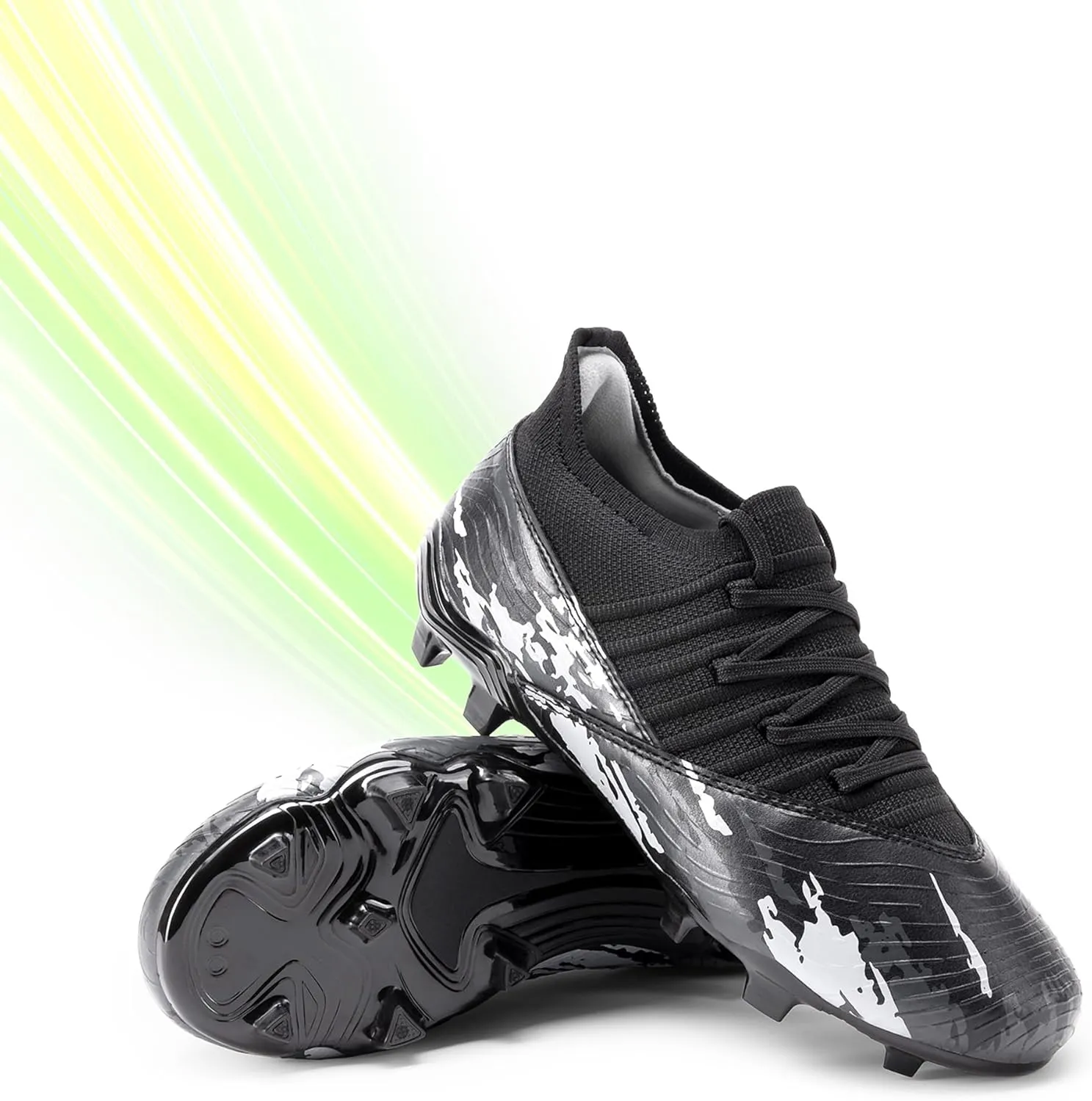 DREAM PAIRS Girls Boys Soccer Cleats Youth Firm Groud Outdoor Sports Athletic Mid-top Football Shoes for Little/Big Kid