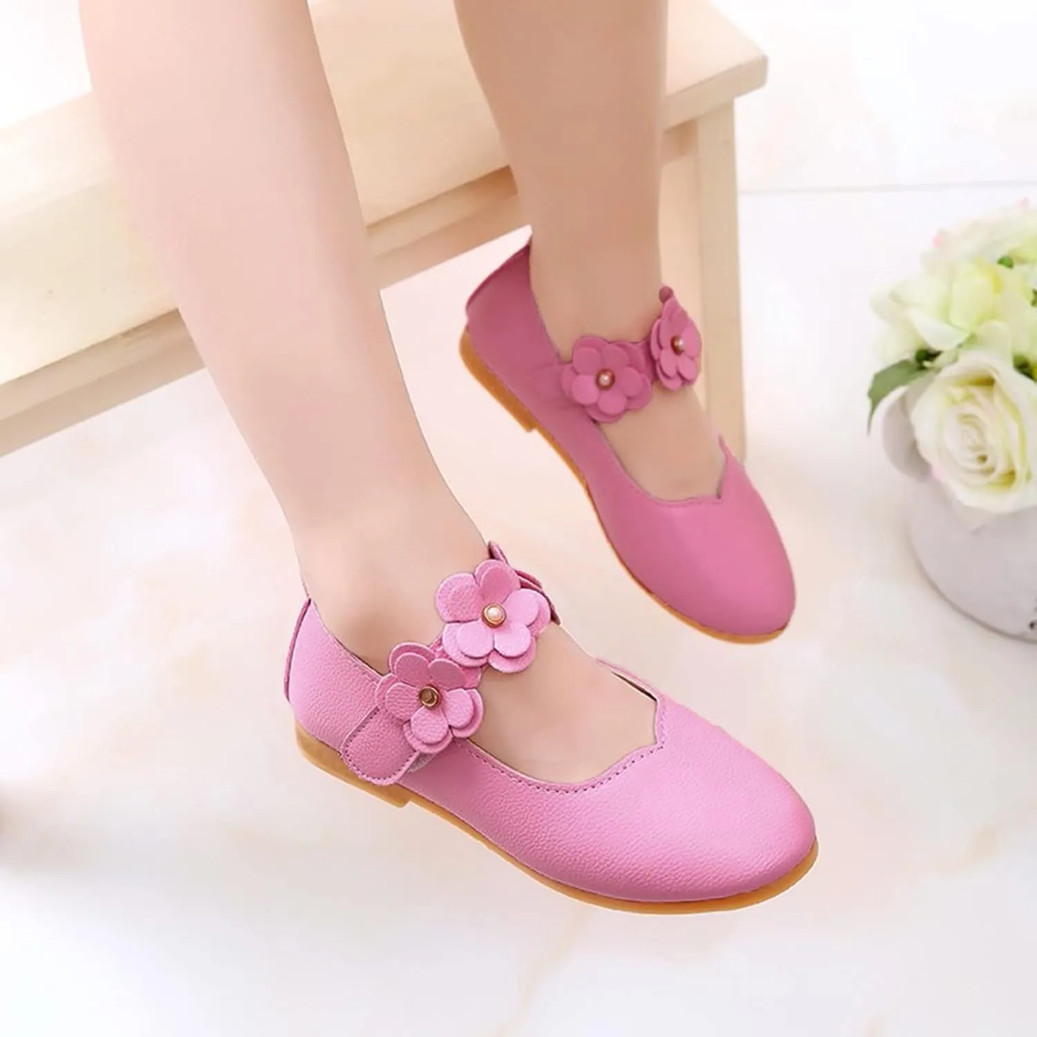 Dress Shoes for Girls,0-12 Years Children Kid Baby Girls Flower Leather Single Shoes Soft Dance Princess Shoes