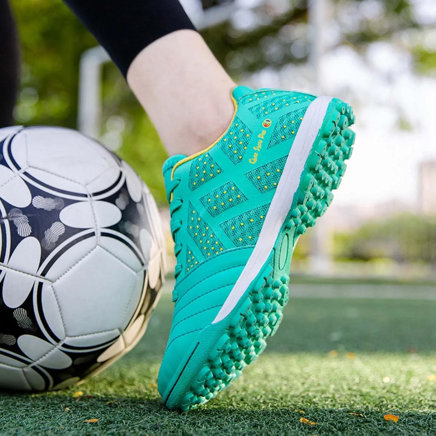 Eliogn Mens Soccer Shoes Boys Girls Turf Ground Athletic Football Shoes Youth Turf Soccer Shoes