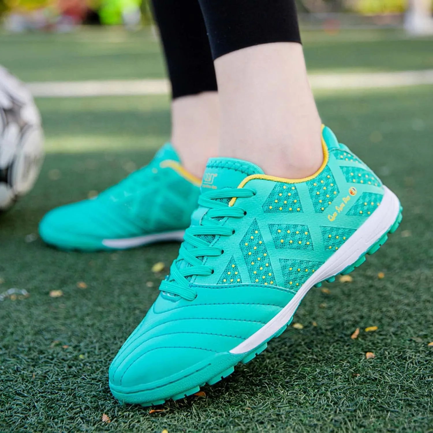 Eliogn Mens Soccer Shoes Boys Girls Turf Ground Athletic Football Shoes Youth Turf Soccer Shoes