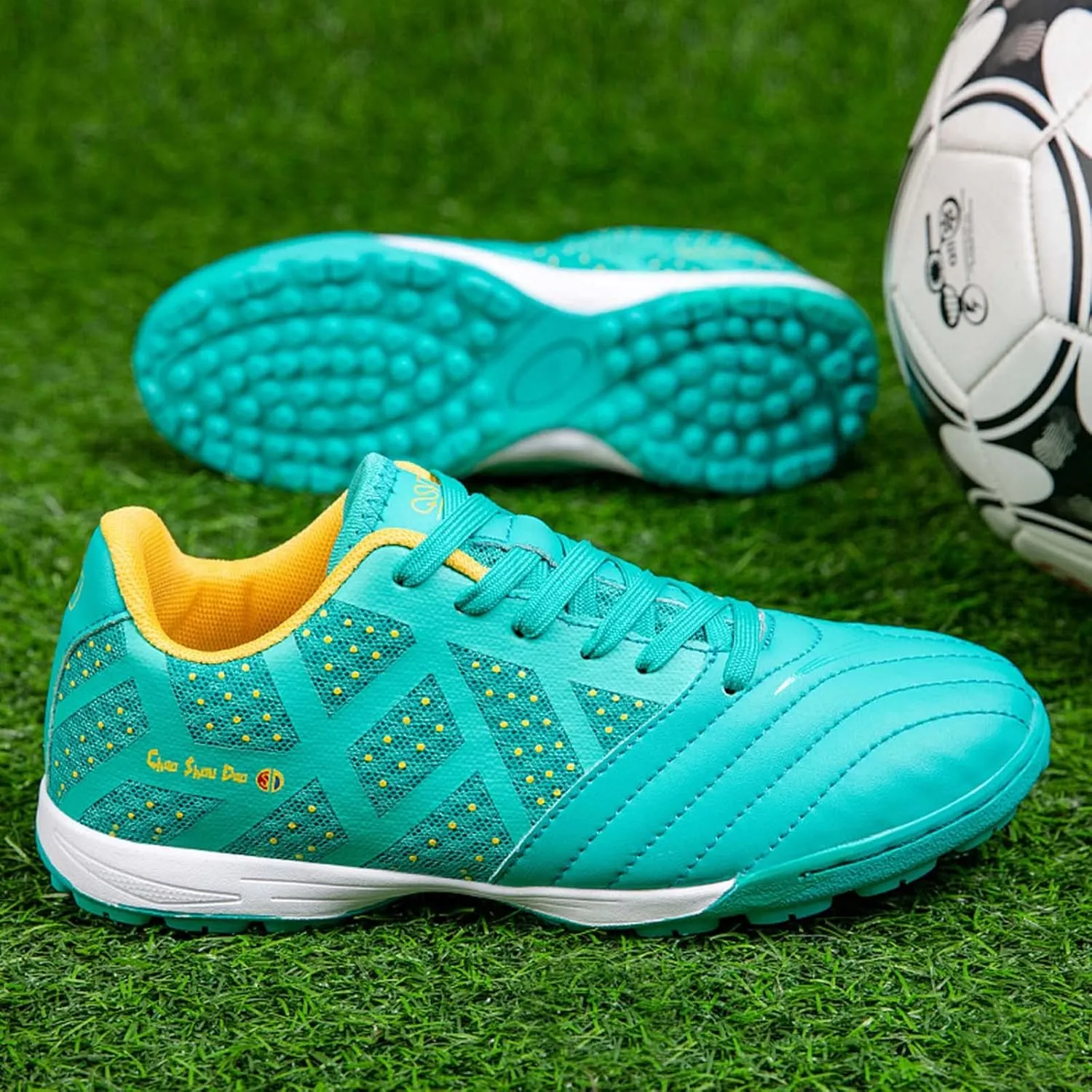 Eliogn Mens Soccer Shoes Boys Girls Turf Ground Athletic Football Shoes Youth Turf Soccer Shoes