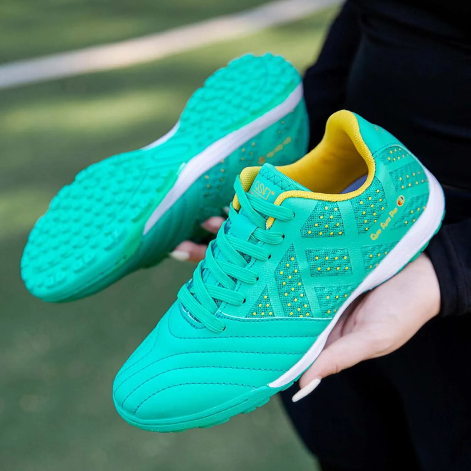 Eliogn Mens Soccer Shoes Boys Girls Turf Ground Athletic Football Shoes Youth Turf Soccer Shoes