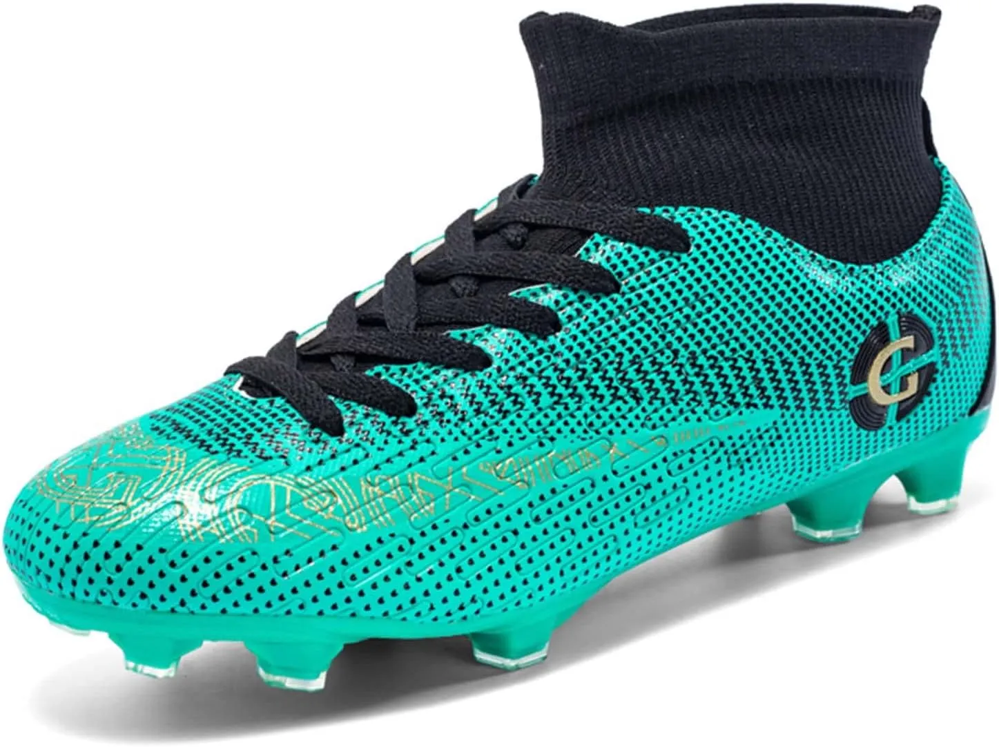 Eliogn Men's Turf Soccer Cleats Youth Athletic Firm Ground High-Top Football Boots