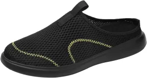 Fashion Summer Men Breathable Mesh Shallow Mouth Slip On Lightweight Casual Shoes Tops Mens Sneaker (Black, 11)