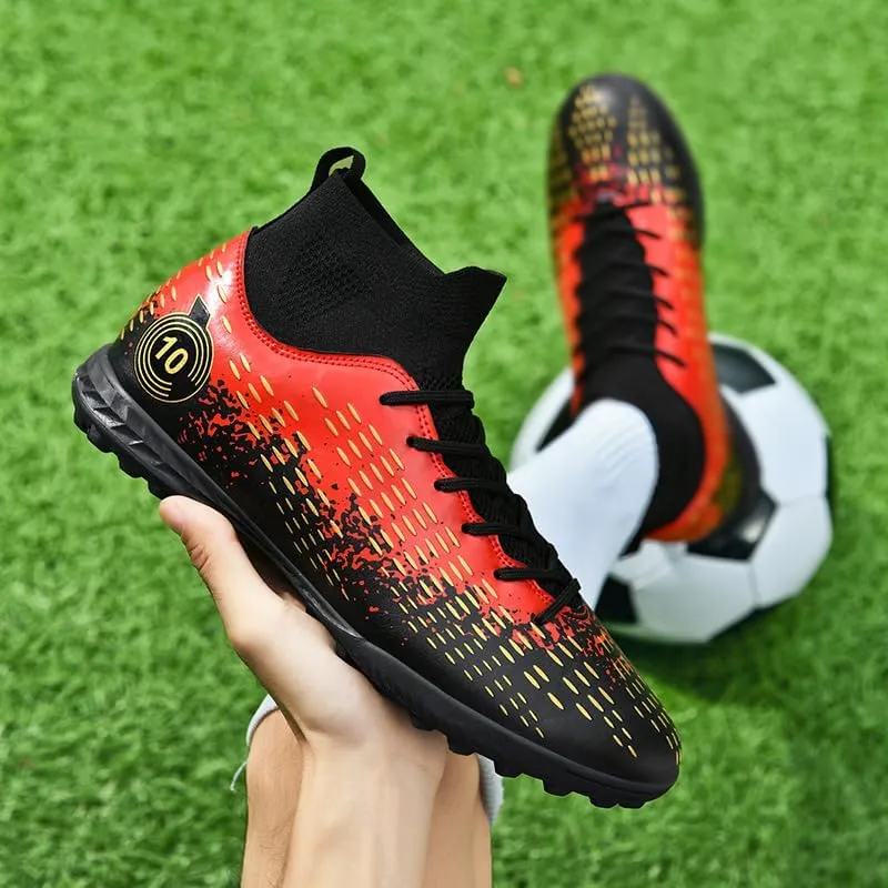 Football Cleats Men Women, Non-Slip High Top Soccer Shoes Lightweight Shock Resistant Training Boots Sneaker Breathable Professional Turf Shoes Sport Athletic Ground Football Boots Soccer Cleats