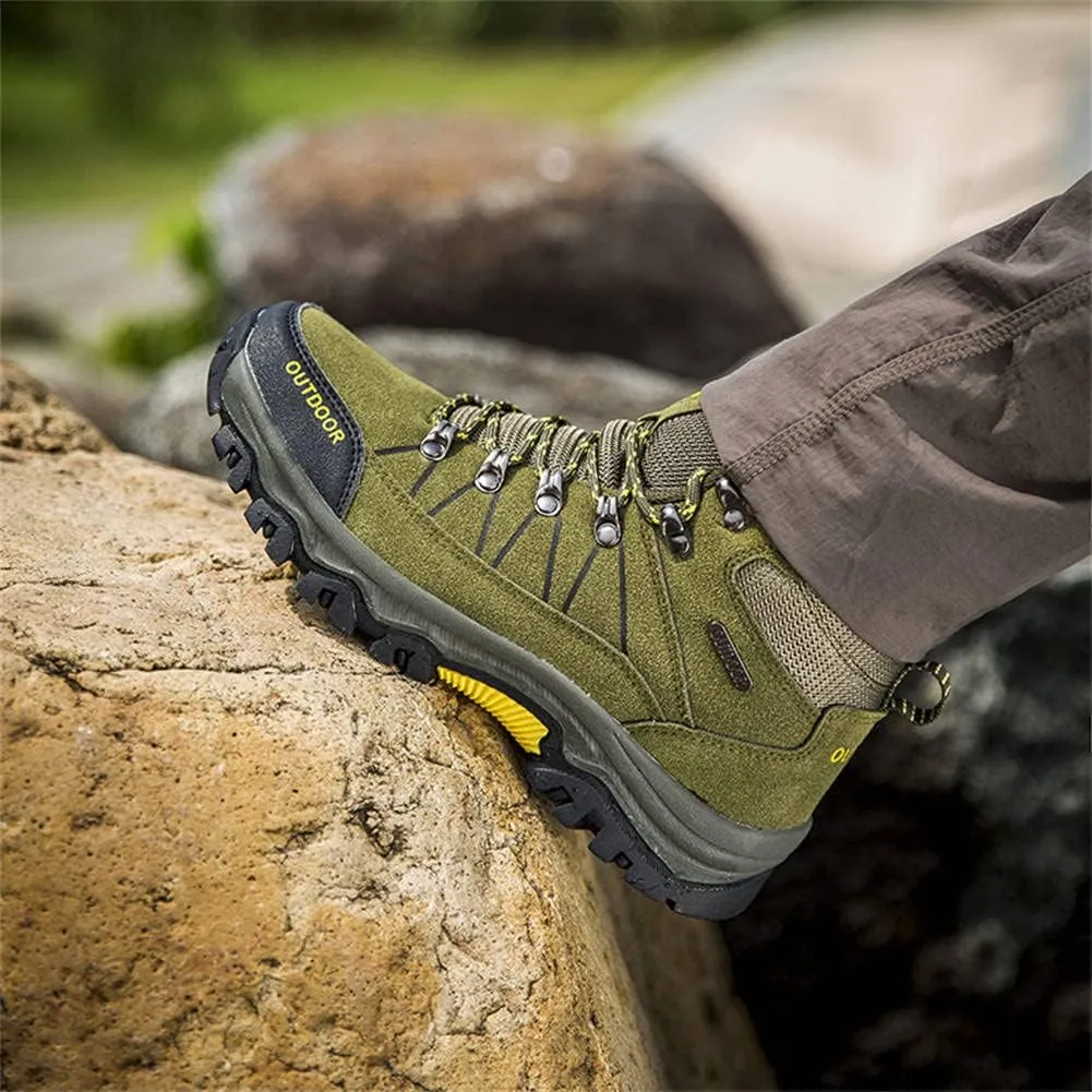 GEXECEUSS Hiking Boots for Men Breathable Non-Slip Casual Low-Top Sneakers for Trailing Trekking Outdoor Leather Walking Shoes