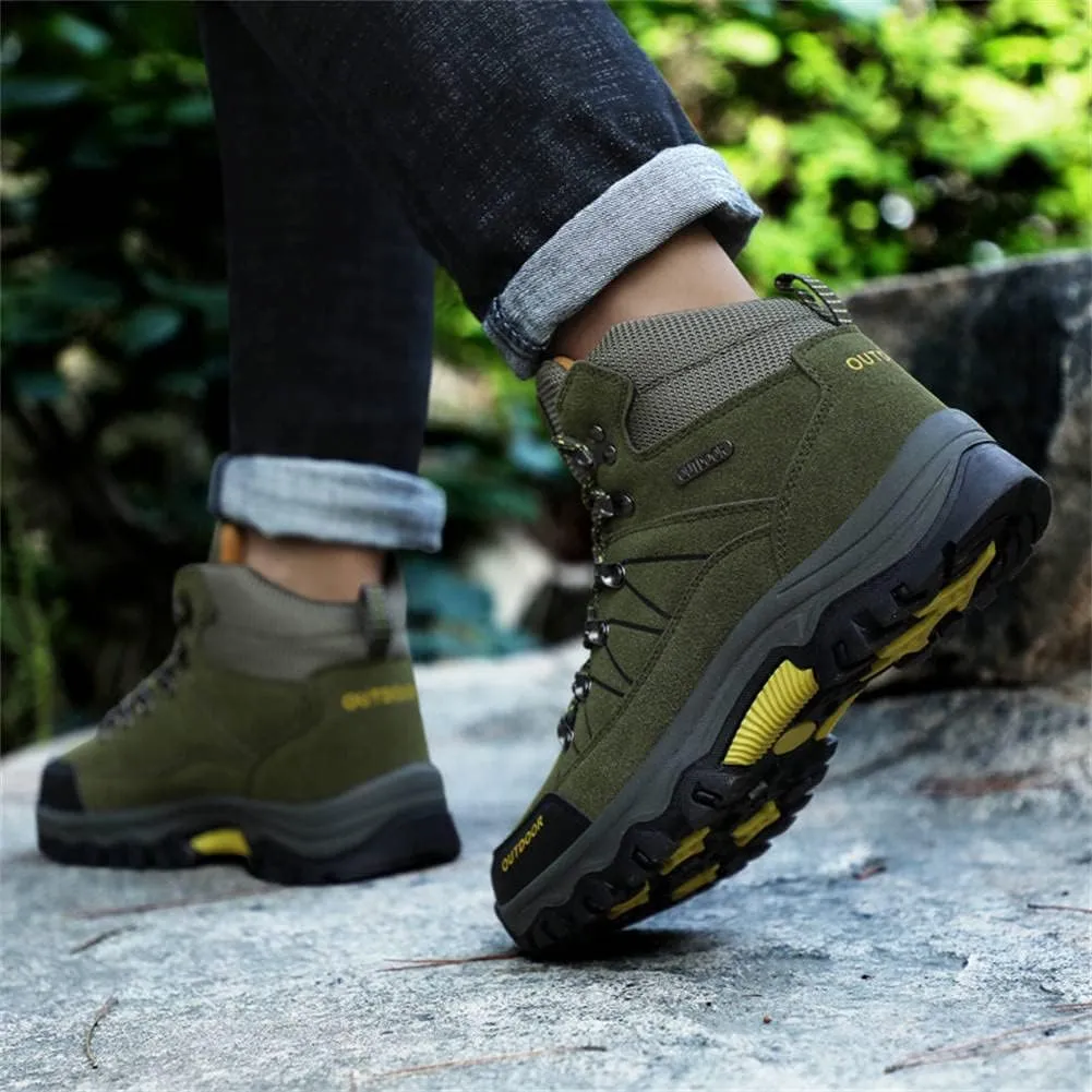 GEXECEUSS Hiking Boots for Men Breathable Non-Slip Casual Low-Top Sneakers for Trailing Trekking Outdoor Leather Walking Shoes