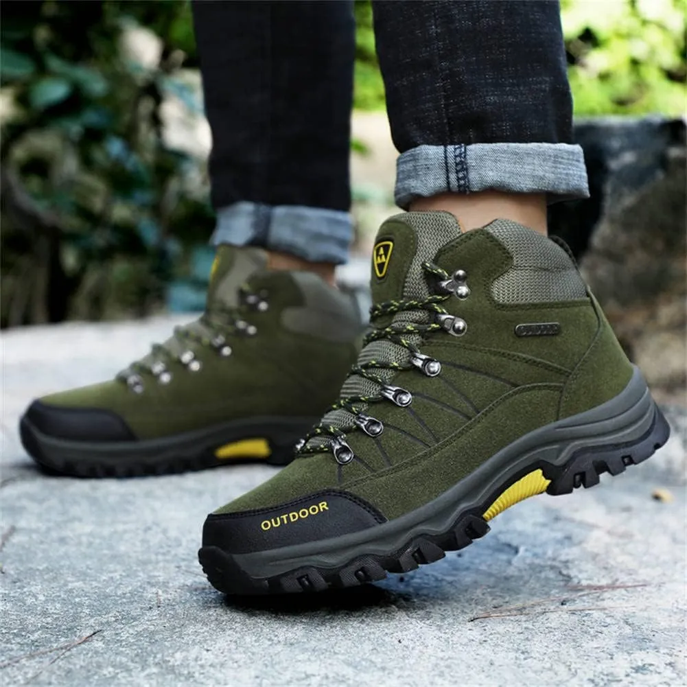 GEXECEUSS Hiking Boots for Men Breathable Non-Slip Casual Low-Top Sneakers for Trailing Trekking Outdoor Leather Walking Shoes