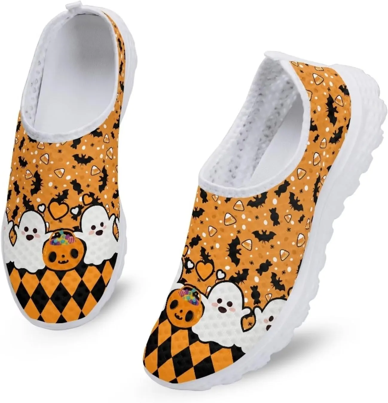 GIFTPUZZ Women Running Shoes Lightweight Slip-on Shoes Non Slip Breathable Mesh Walking Sneakers