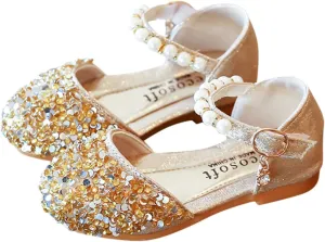 Girls Black Dress Shoes,Girls Shoes Sandals Kids Baby Crystal Bowknot Bling Infant Pearl Princess Shoes Dress Shoes