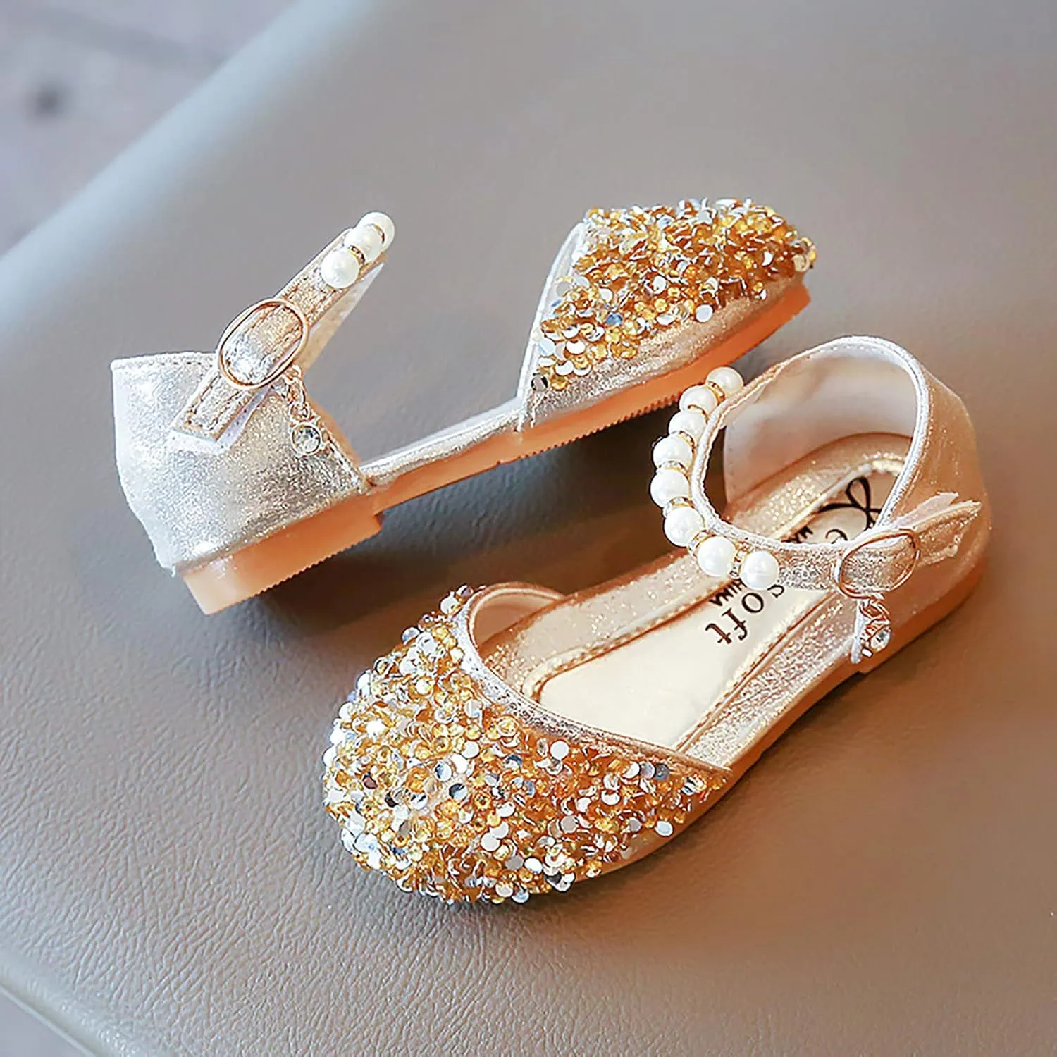 Girls Black Dress Shoes,Girls Shoes Sandals Kids Baby Crystal Bowknot Bling Infant Pearl Princess Shoes Dress Shoes