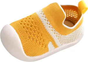 Girls Boys Leisure Shoes Mesh Soft Bottom Breathable Slip On Sport Shoes Socks Shoes Little Girls Shoes
