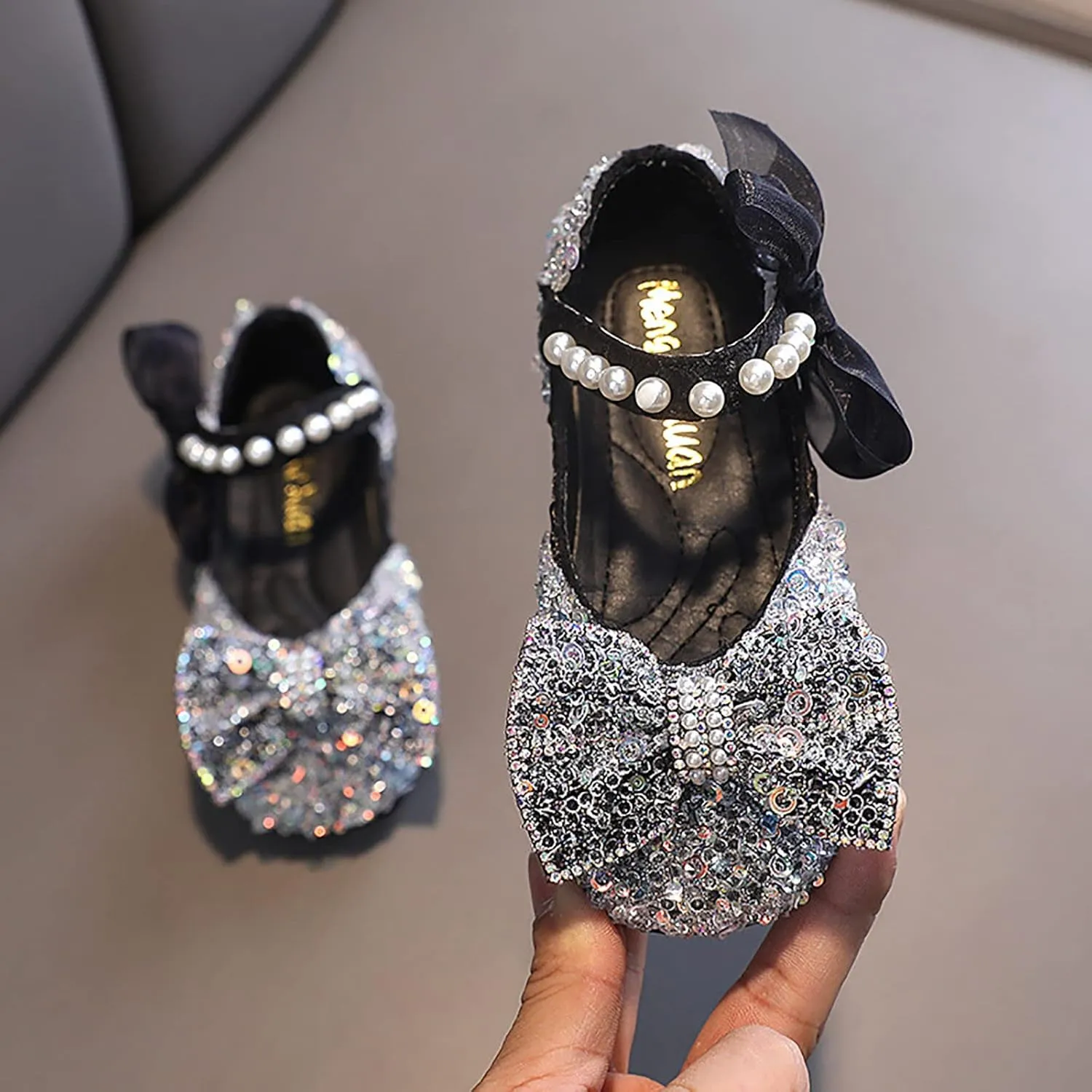 Girls Dress Shoes,Dance Shoes for Girls Childrens Shoes Pearl Princess Shoes Baby Girls Shoes for Party Wedding