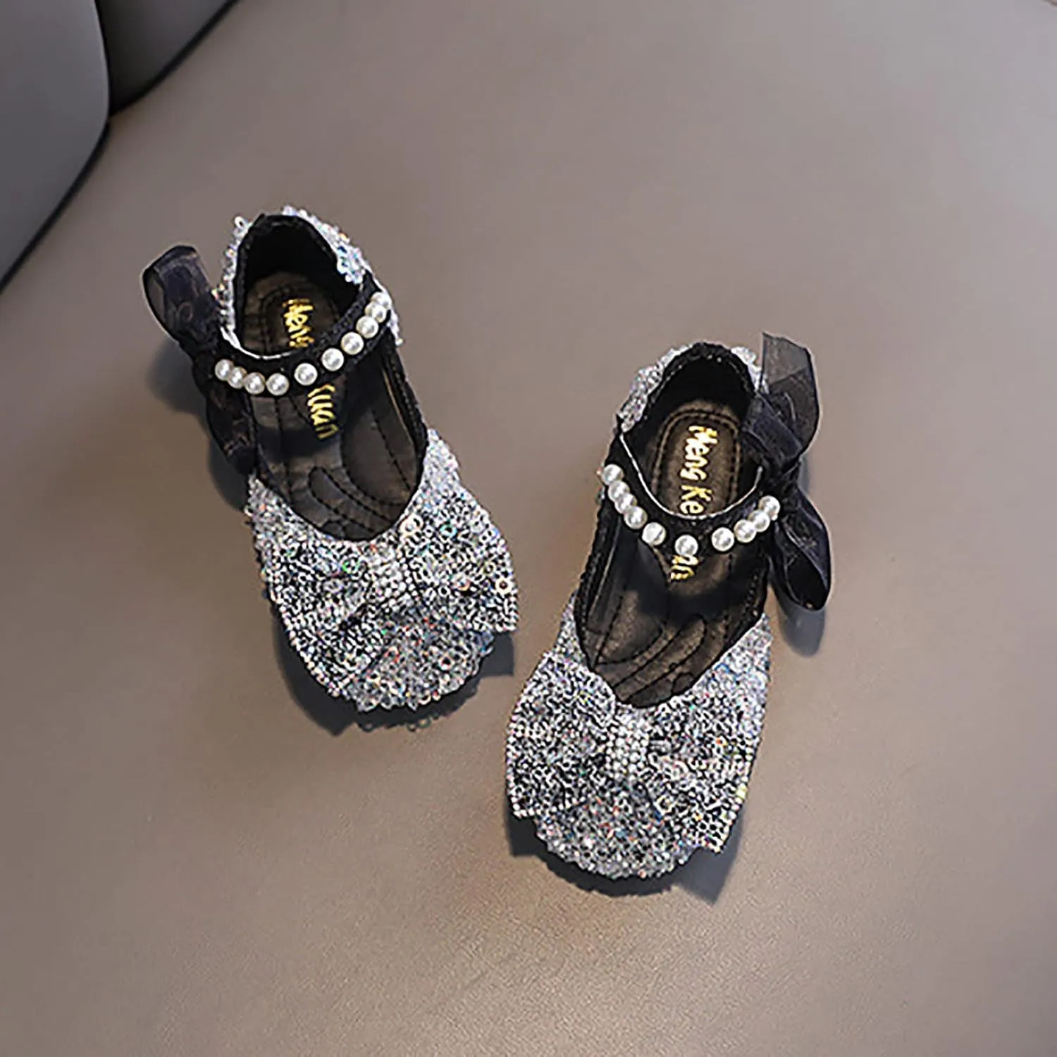 Girls Dress Shoes,Dance Shoes for Girls Childrens Shoes Pearl Princess Shoes Baby Girls Shoes for Party Wedding