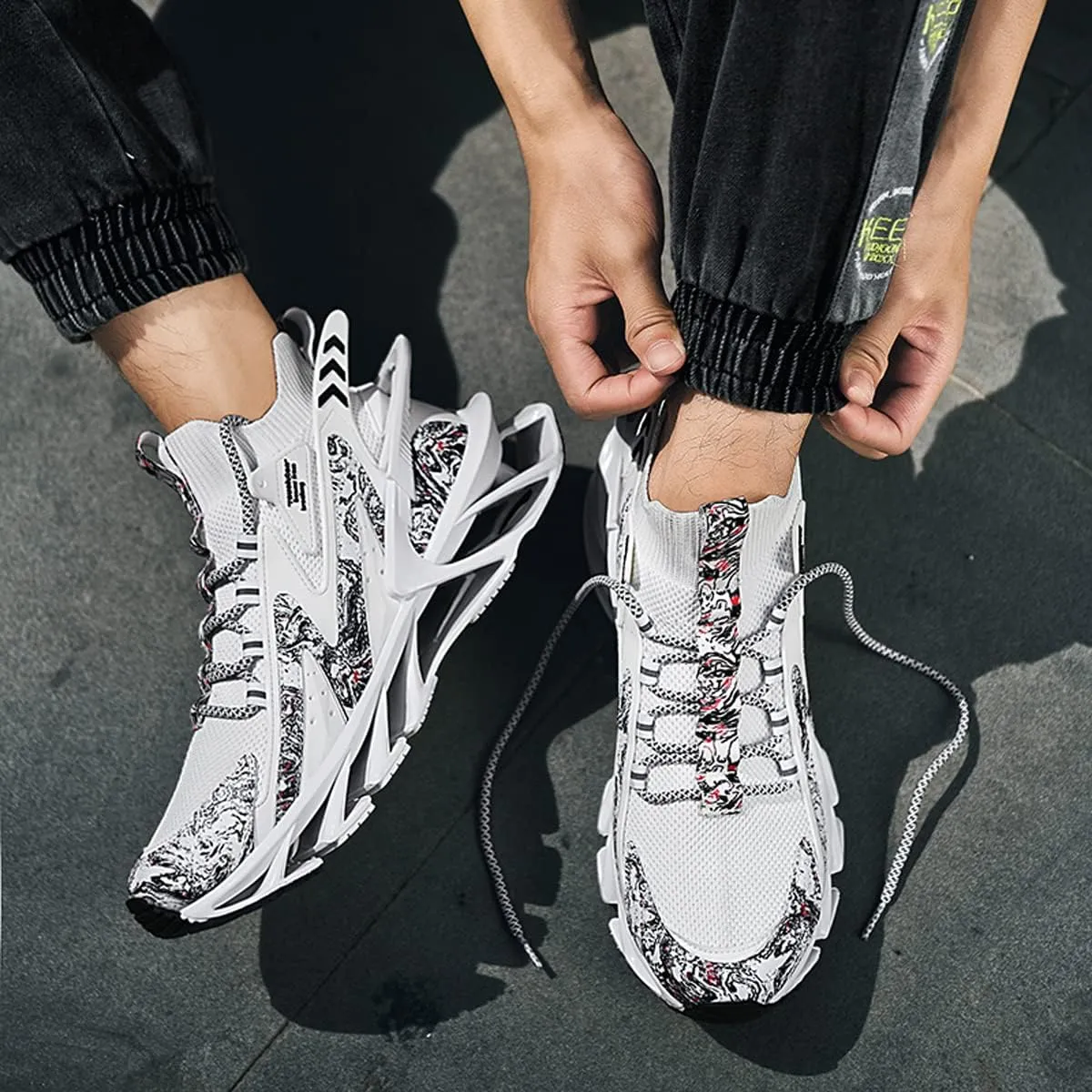 GSIGUL Mens Running Shoes Sports Athletic Fashion Sneakers Lightweight Breathable Mesh Tennis Walking Shoes