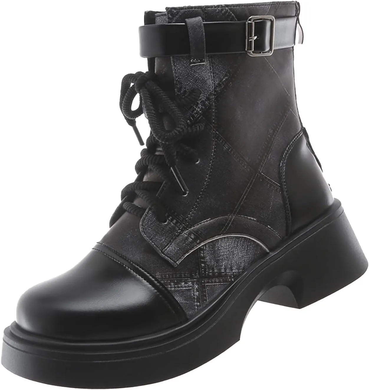 Heel Boots For Women Lace Up Hiking Boots Women Waterproof Non Slip Walking Boots Womens Boots Mid Calf