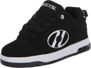 HEELYS girls Voyager Tennis Shoe, Black/White, 4 Big Kid US