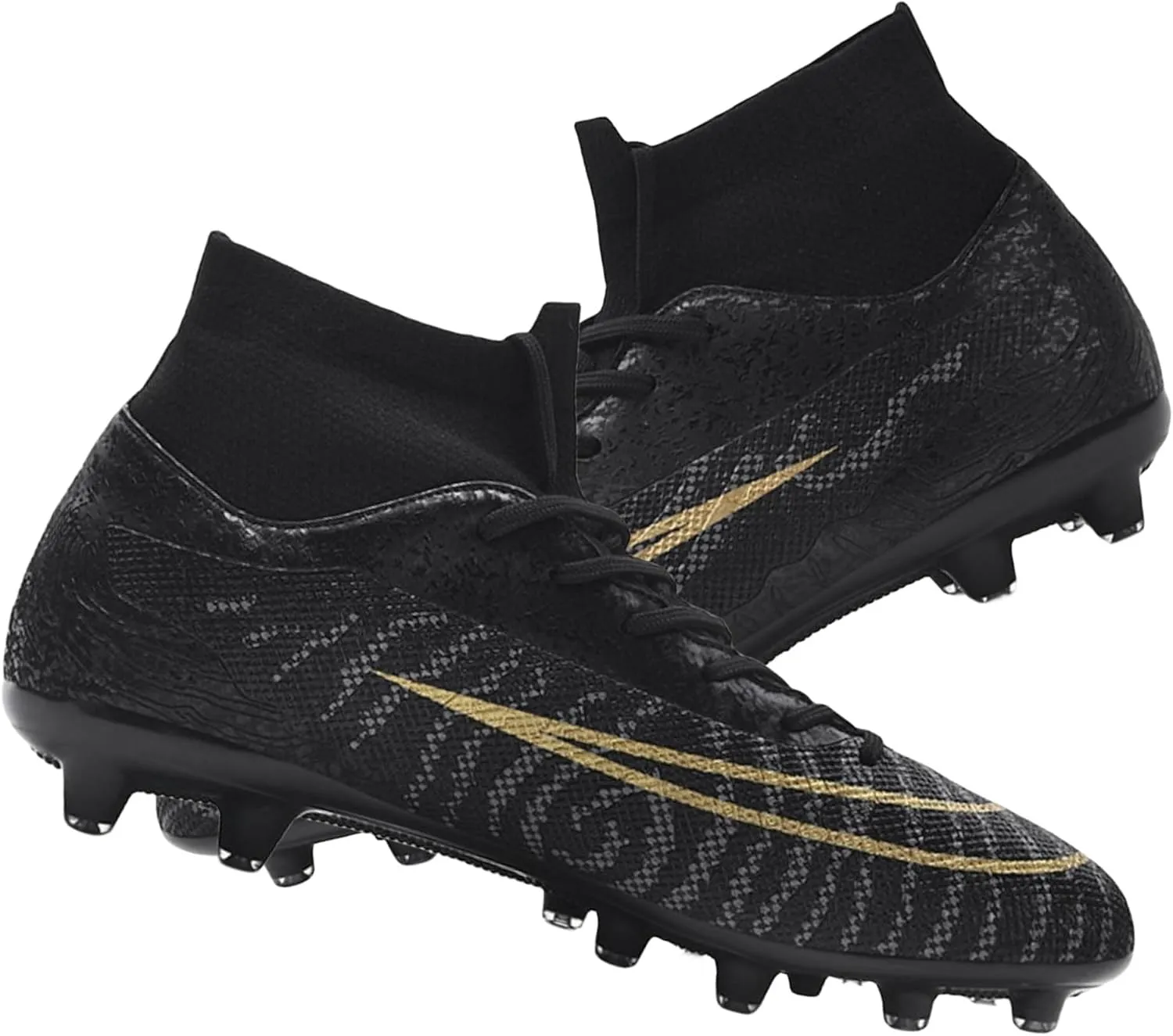 HESBITEUL Men's Soccer Cleats Football Boots High Top Spikes Professional Training Turf Women Outdoor Indoor Sports Athletic Big Boy's Sneaker