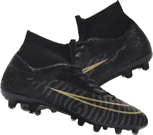 HESBITEUL Men's Soccer Cleats Football Boots High Top Spikes Professional Training Turf Women Outdoor Indoor Sports Athletic Big Boy's Sneaker