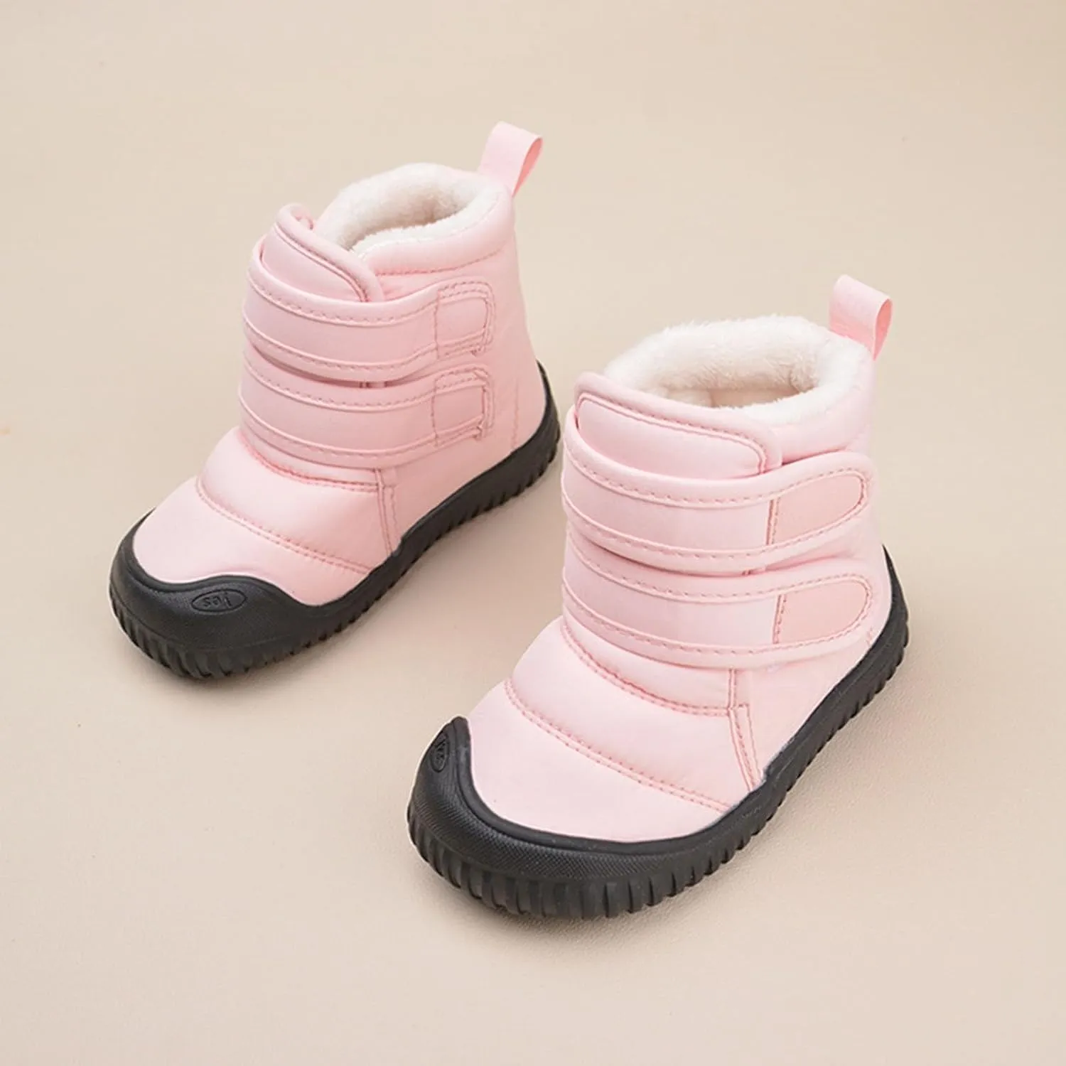 Insulated Snow Shoes For Boy Winter Walking Shoes For Baby Non Slip Ankle Boots Waterproof Plush Lined Hiking Boots