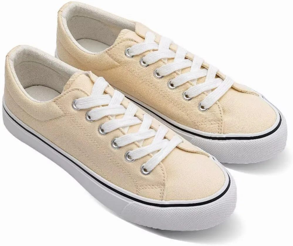 JUDIS Women's Lace Up Low Top Canvas Shoes Fashion Casual Sneakers