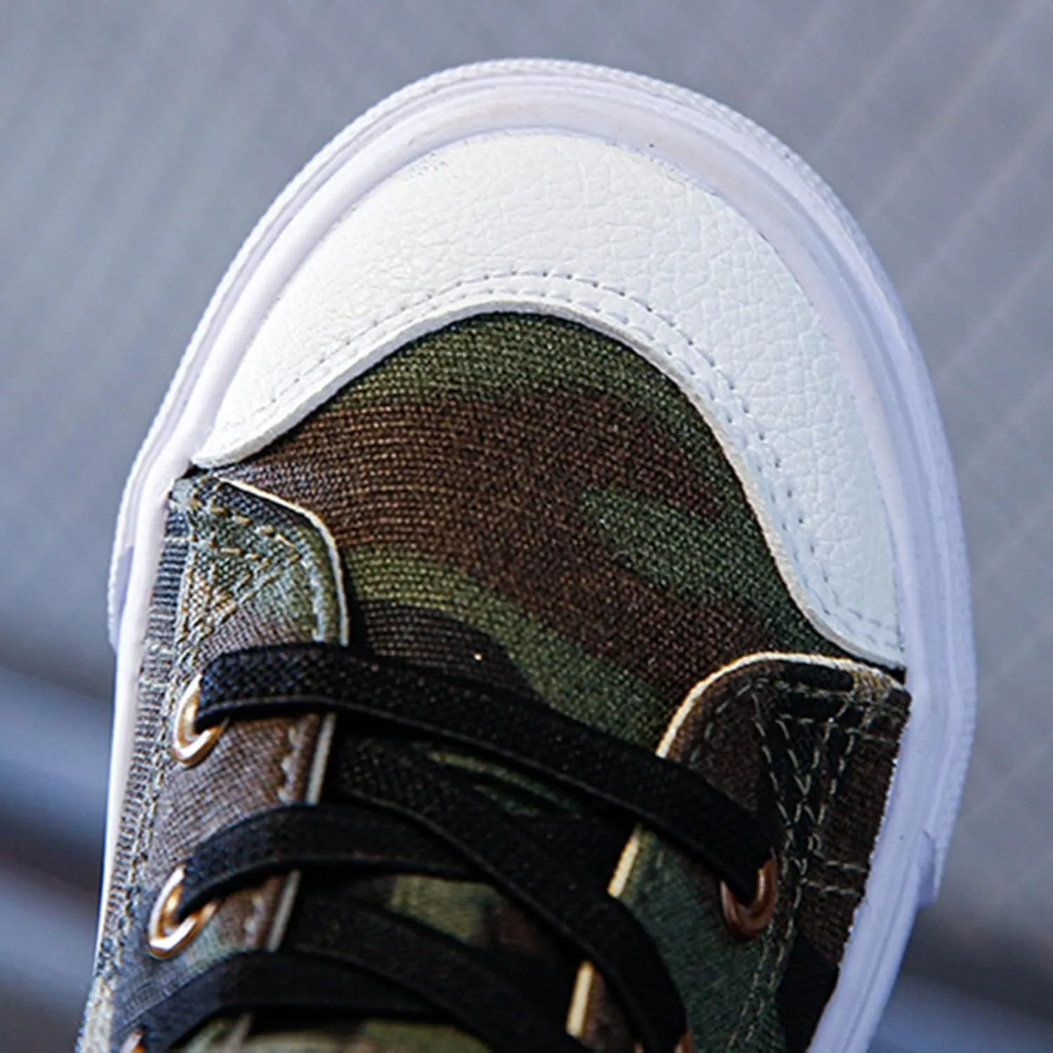 Julymens Unisex Kids High Top Canvas Shoes Camouflage Hook&Loop Casual Sneakers
