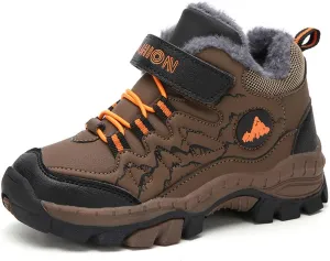 Kids Boys Girls Snow Hiking Boots Winter Plush Warm Ankle Boots Outdoor Waterproof Anti Skid Trekking Hiking Climbing Sneakers