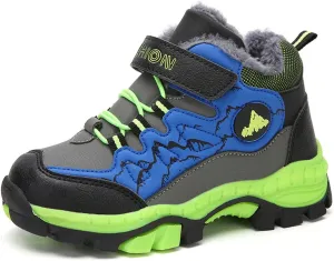 Kids Boys Girls Snow Hiking Boots Winter Plush Warm Ankle Boots Outdoor Waterproof Anti Skid Trekking Hiking Climbing Sneakers
