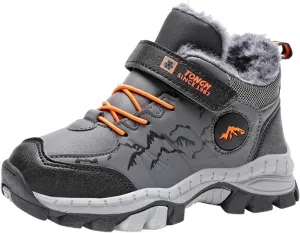 Kids Boys Girls Snow Hiking Boots Winter Plush Warm Ankle Boots Outdoor Waterproof Anti Skid Trekking Hiking Climbing Sneakers