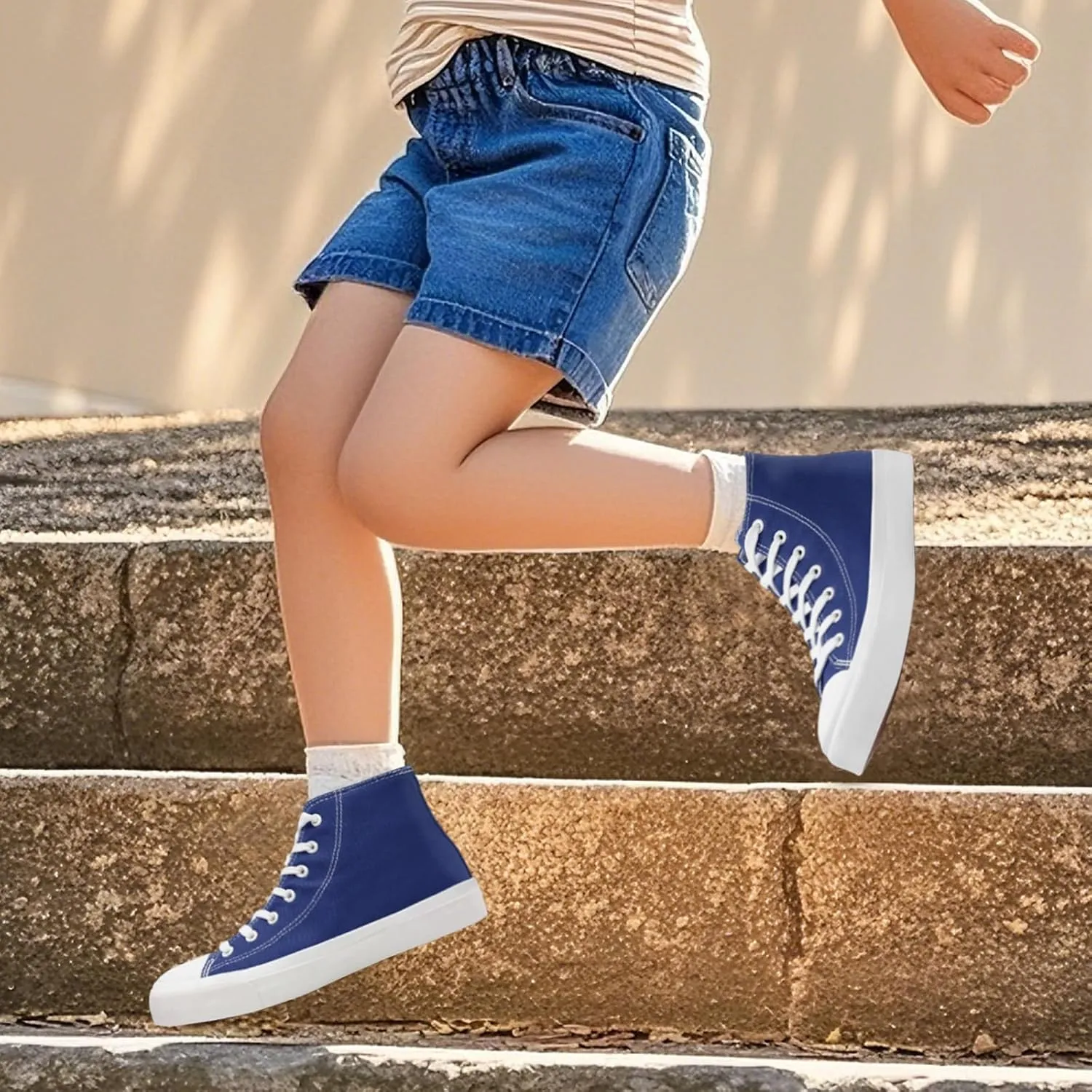 Kids Canvas Sneakers for Girls Boys High Top Canvas Fashion Shoes Comfortable Classic Casual Lace up Walking Running Shoes