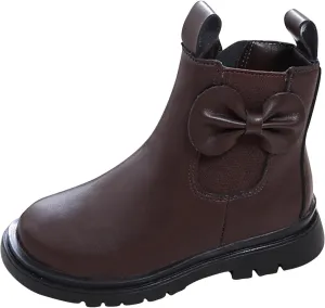 Kids Girls Ankle Bootie Kids Soft Plush Lining Faux Fur Snow Bootie Fashion Cute Toddler Boys Girl's Winter Boots