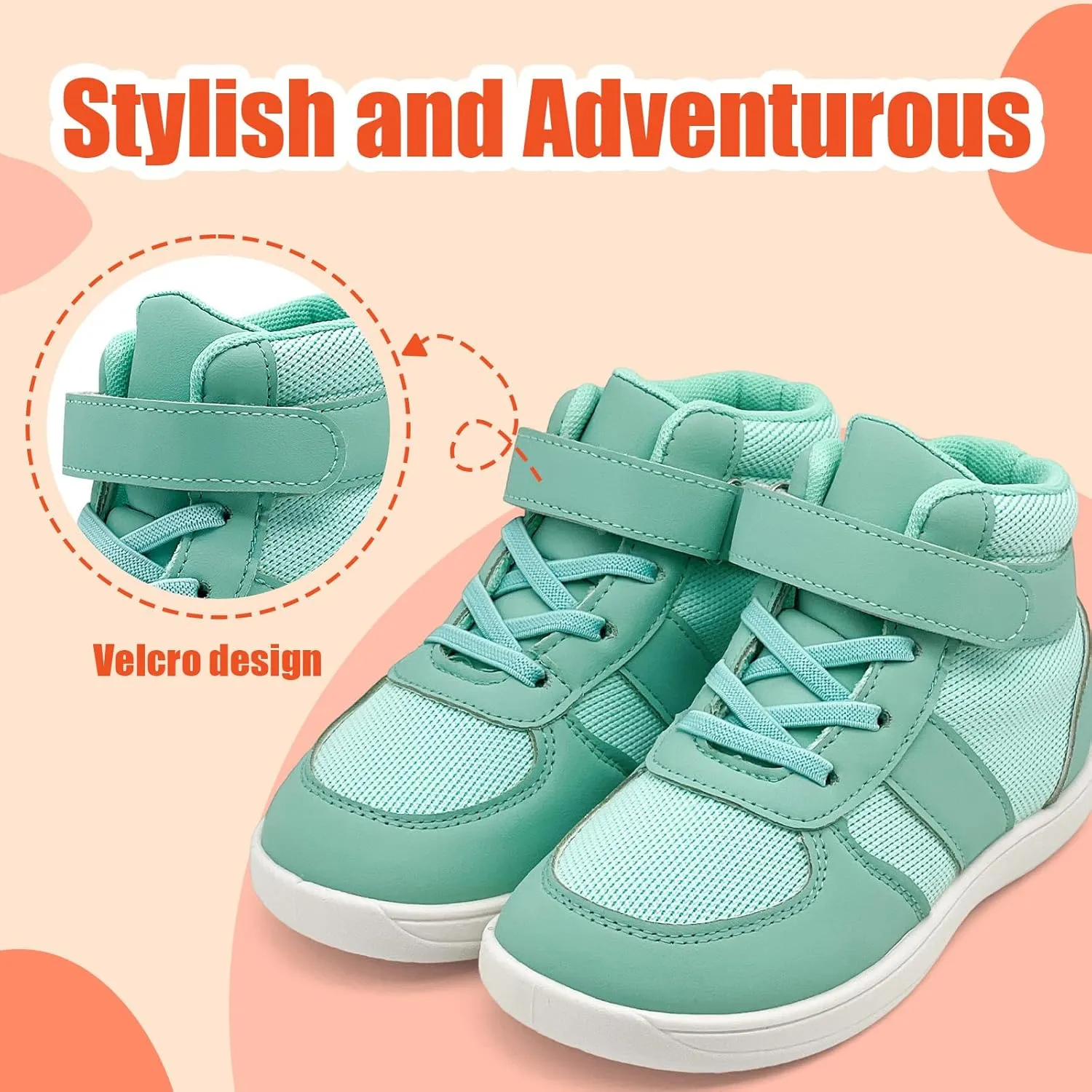 Kids High Top Barefoot Shoes Boys Girls Wrestling Shoes Anti-Skid Adventure Hiking Boots