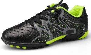 Kids Indoor Soccer Shoes Athletic Outdoor Turf Soccer Cleats Lace Up for Boys Girls
