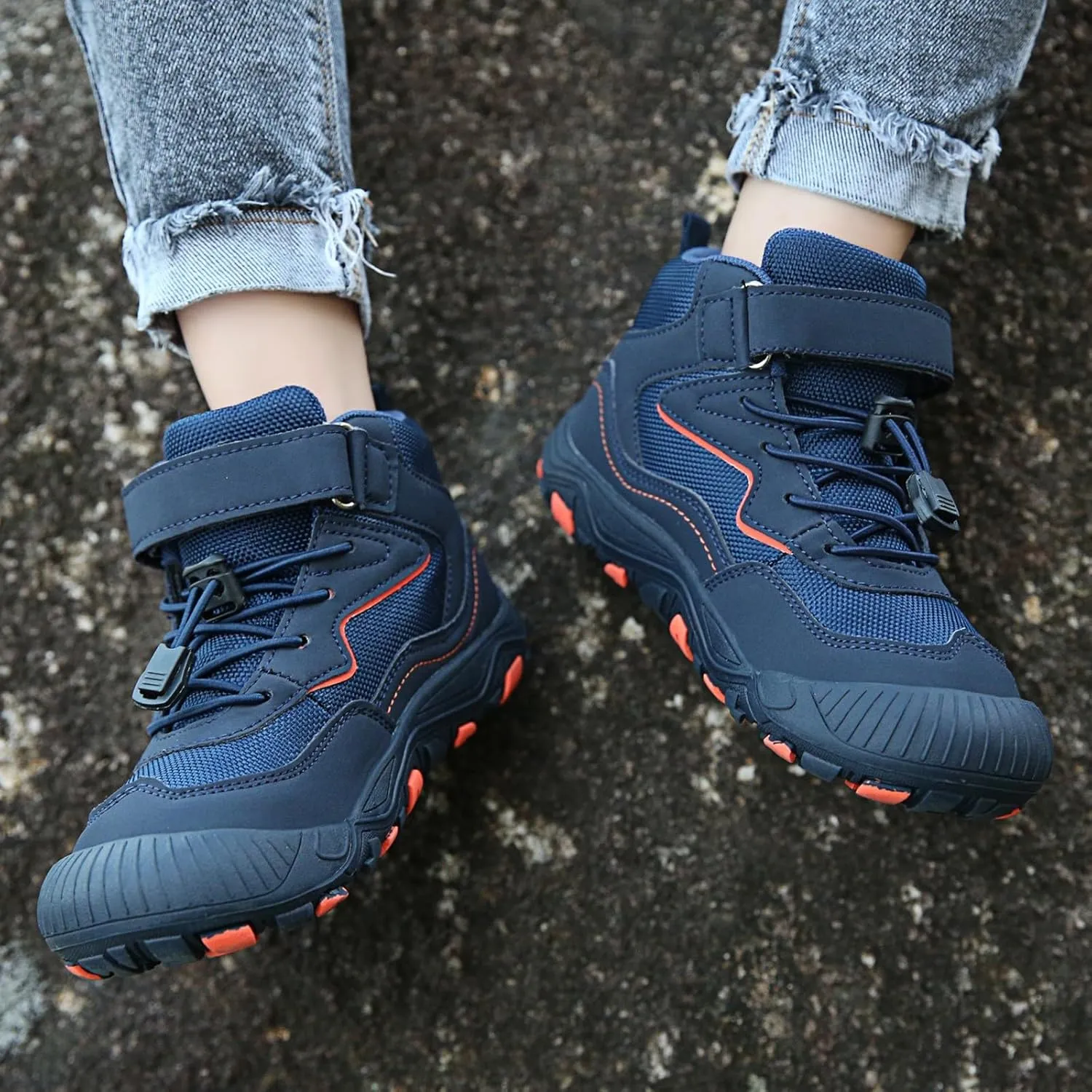 Kids Shoes Boys Girls High Top Sneaker Lace-Up Walking Causal Tennis Shoes Hiking Outdoor Ankle Booties Little/Big Kid