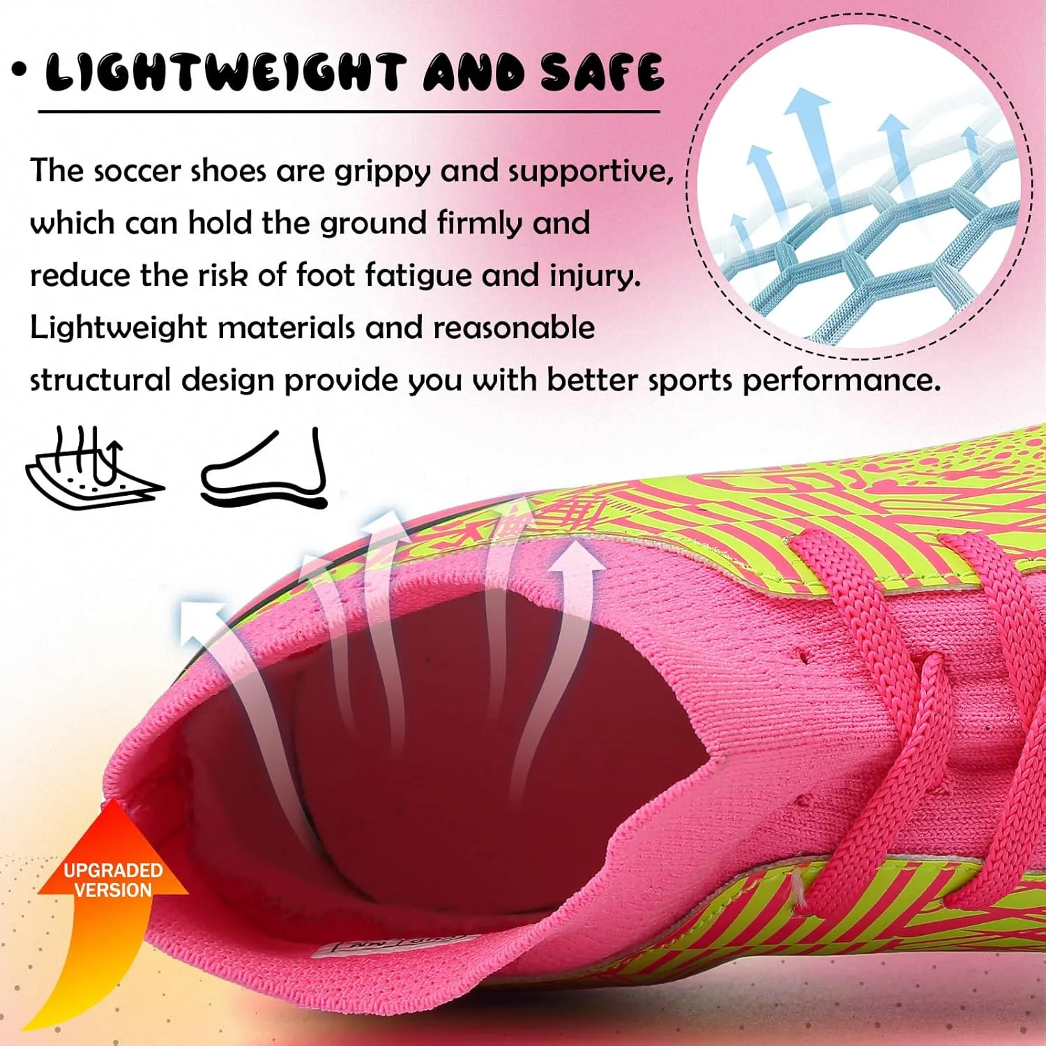 Kids Soccer Cleats Boys Girls Football Cleats Turf Soccer Shoes AG/FG