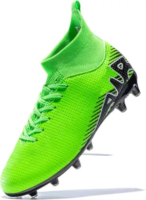 Kids Soccer Shoes-Firm Ground Soccer Cleats Boys Girls Athletic Outdoor Indoor