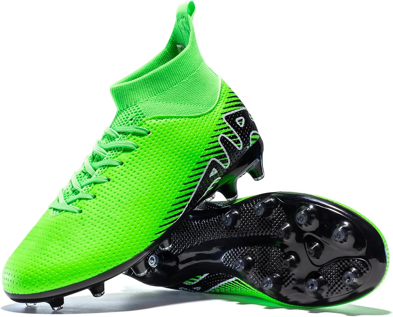 Kids Soccer Shoes-Firm Ground Soccer Cleats Boys Girls Athletic Outdoor Indoor