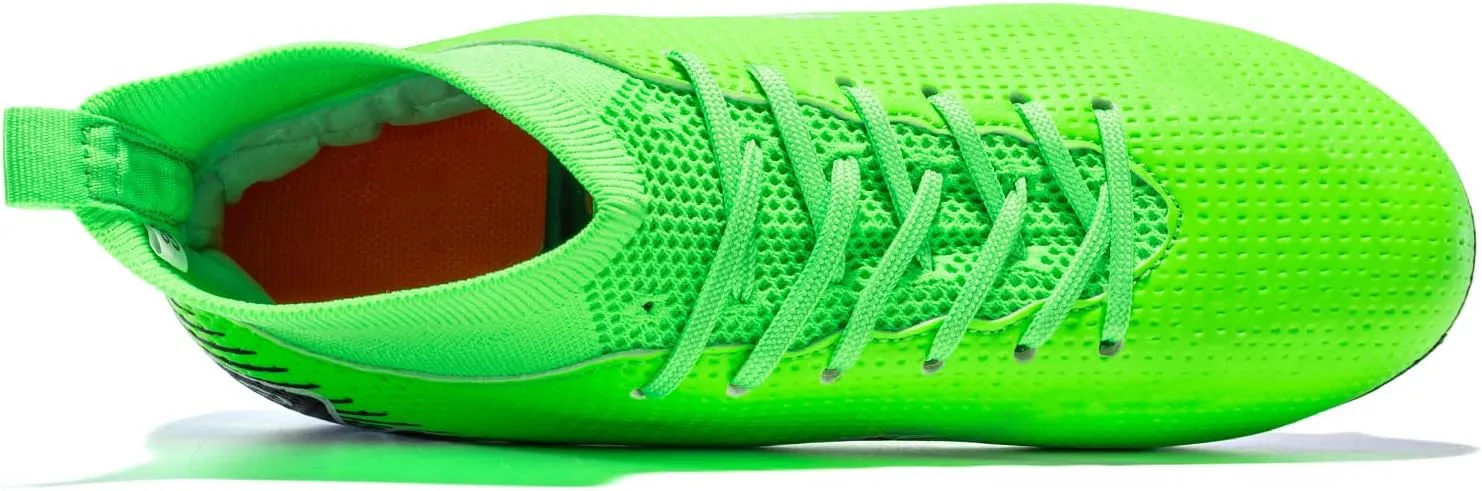Kids Soccer Shoes-Firm Ground Soccer Cleats Boys Girls Athletic Outdoor Indoor