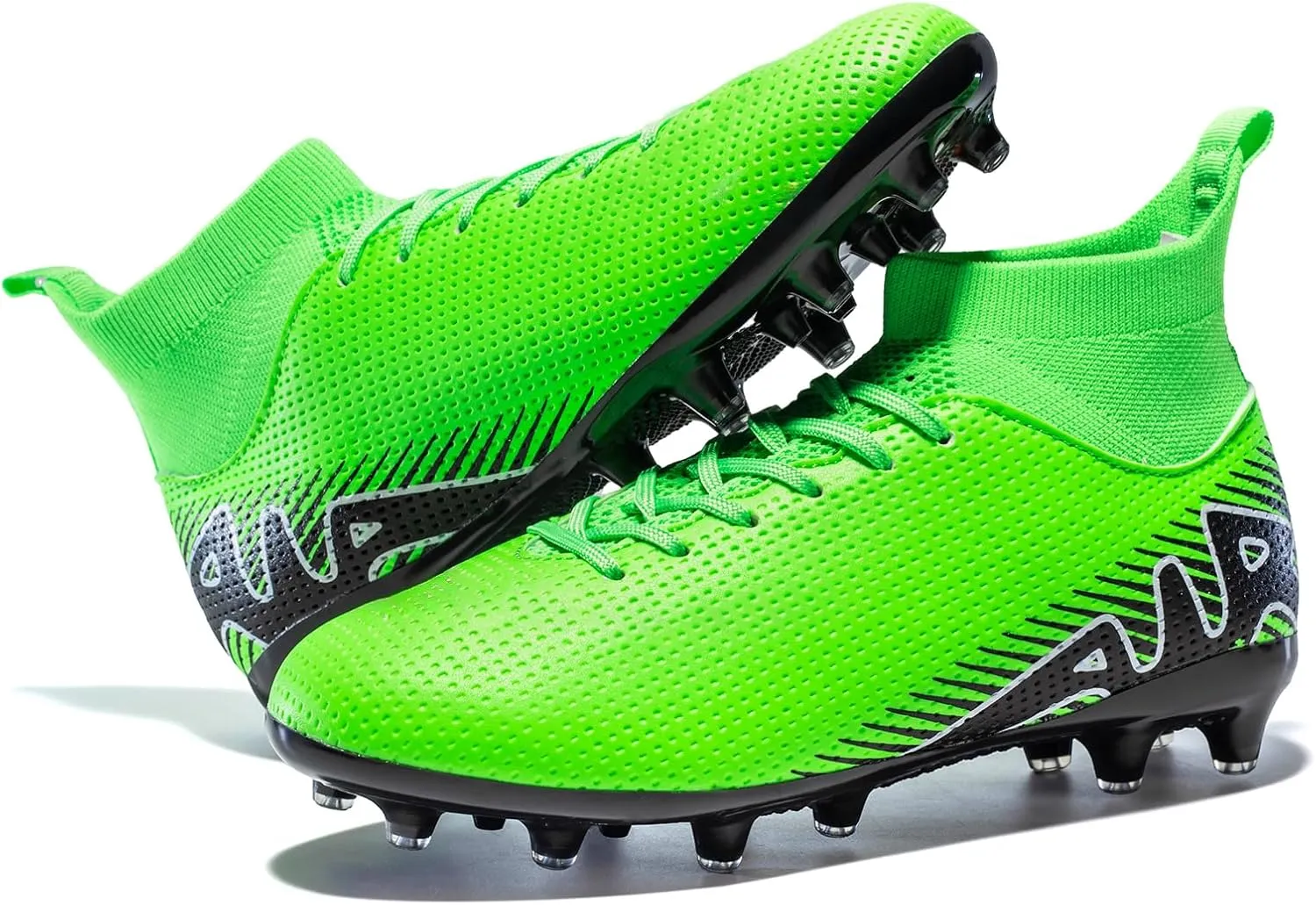 Kids Soccer Shoes-Firm Ground Soccer Cleats Boys Girls Athletic Outdoor Indoor