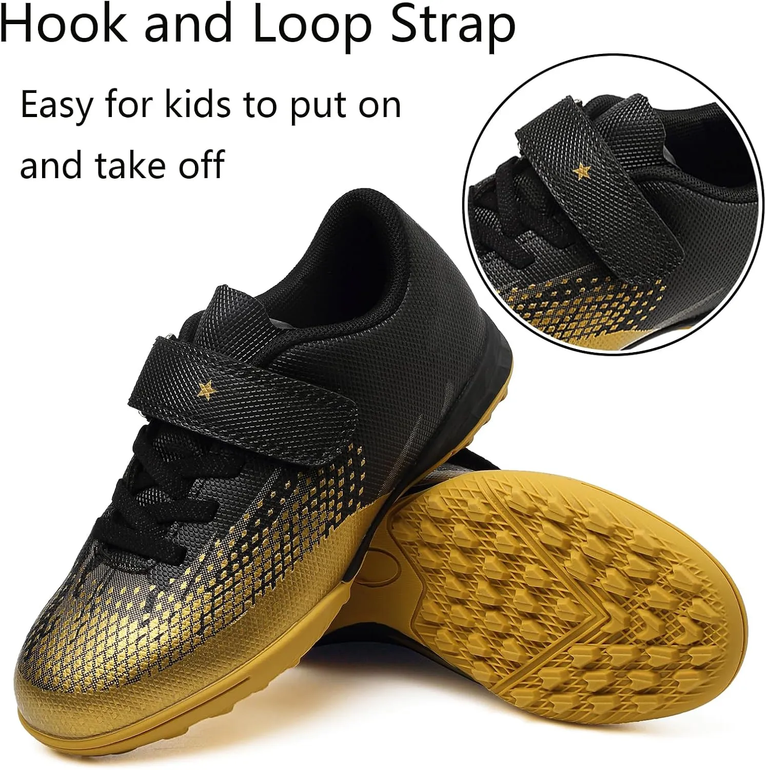 Kids Turf Soccer Shoes Boys Girls Youth Indoor Outdoor Soccer Cleats Football Shoes (Toddler/Little Kid/Big Kid)