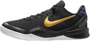 Kobe 8 Big Kids' Basketball Shoes (FN0266-002, Black/White/Court Purple/University Gold) Size 5.5
