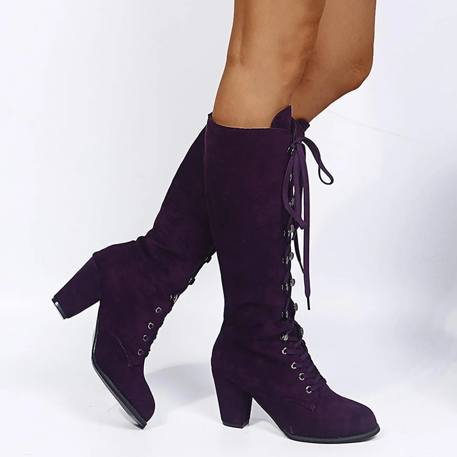 Lace Up Platform Boots for Women Low Heel Fashion Dressy Mid Calf Boots Lace up Combat Boots Leather Winter Boots Medieval Steampunk Boots Renaissance Cosplay