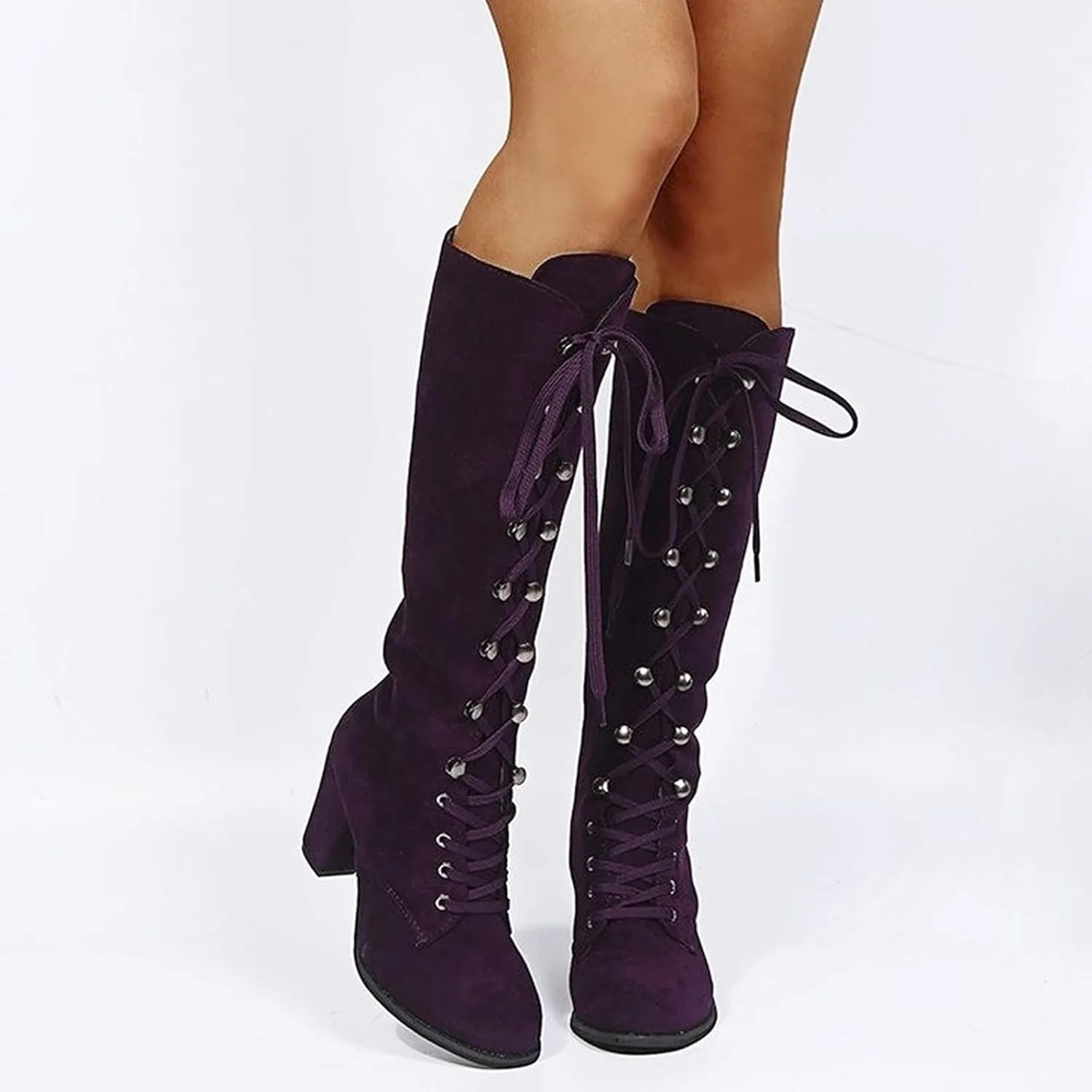 Lace Up Platform Boots for Women Low Heel Fashion Dressy Mid Calf Boots Lace up Combat Boots Leather Winter Boots Medieval Steampunk Boots Renaissance Cosplay