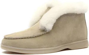 Ladmiple Boots For Women 2024 Ankle Booties Warm Fur Lined Winter Snow Boots Outdoor Slip On Comfort Fashion Short Booties