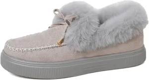 Ladmiple Boots For Women Ankle Booties Winter Snow Boots with Fur Lined Warm Slip On Comfortable Outdoor Walking Shoes