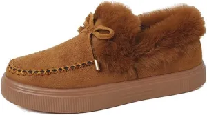 Ladmiple Winter Boots For Women 2024 Fashion Snow Boots Classic Fur Lined Slip On Ankle Booties Casual Warm Loafers Shoes