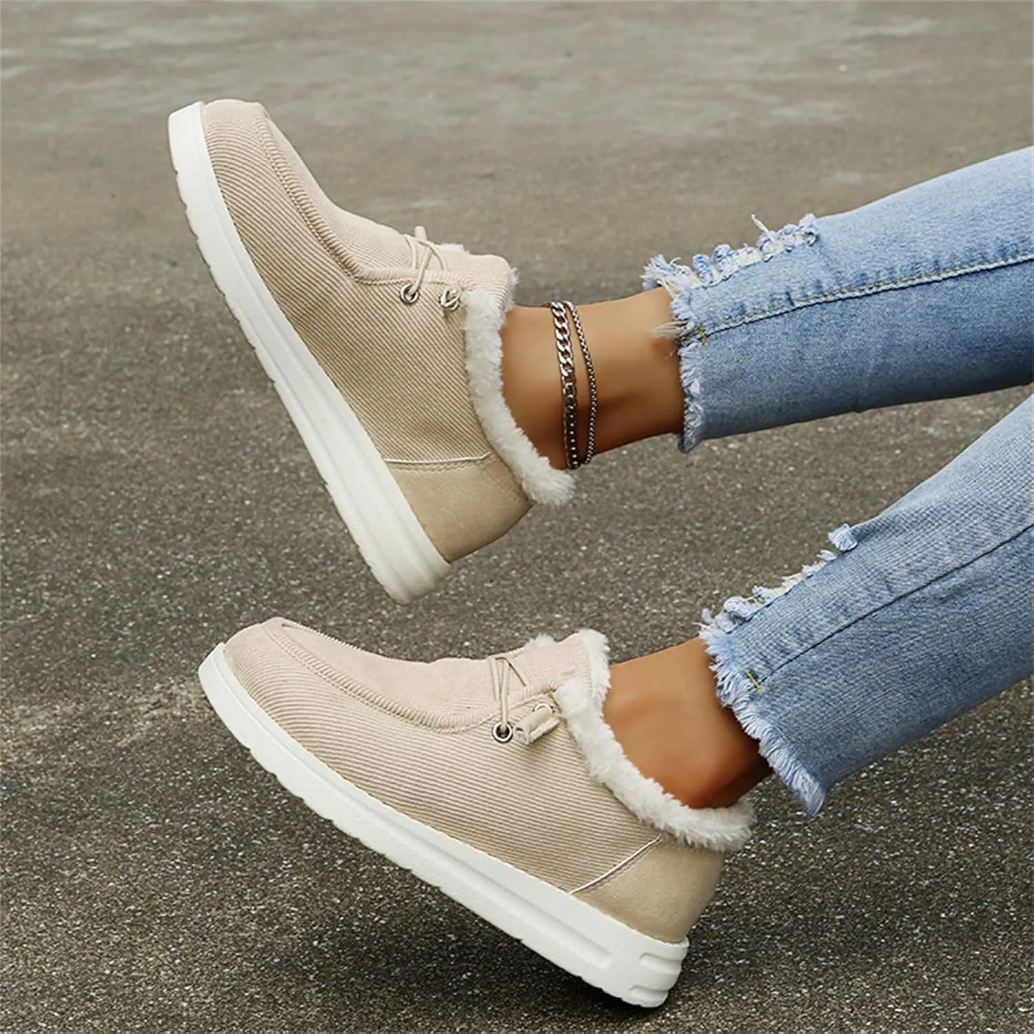 Ladmiple Winter Boots For Women Warm Snow Ankle Booties Comfortable Slip On Outdoor Fur Lined Thickening Walking Winter Shoes