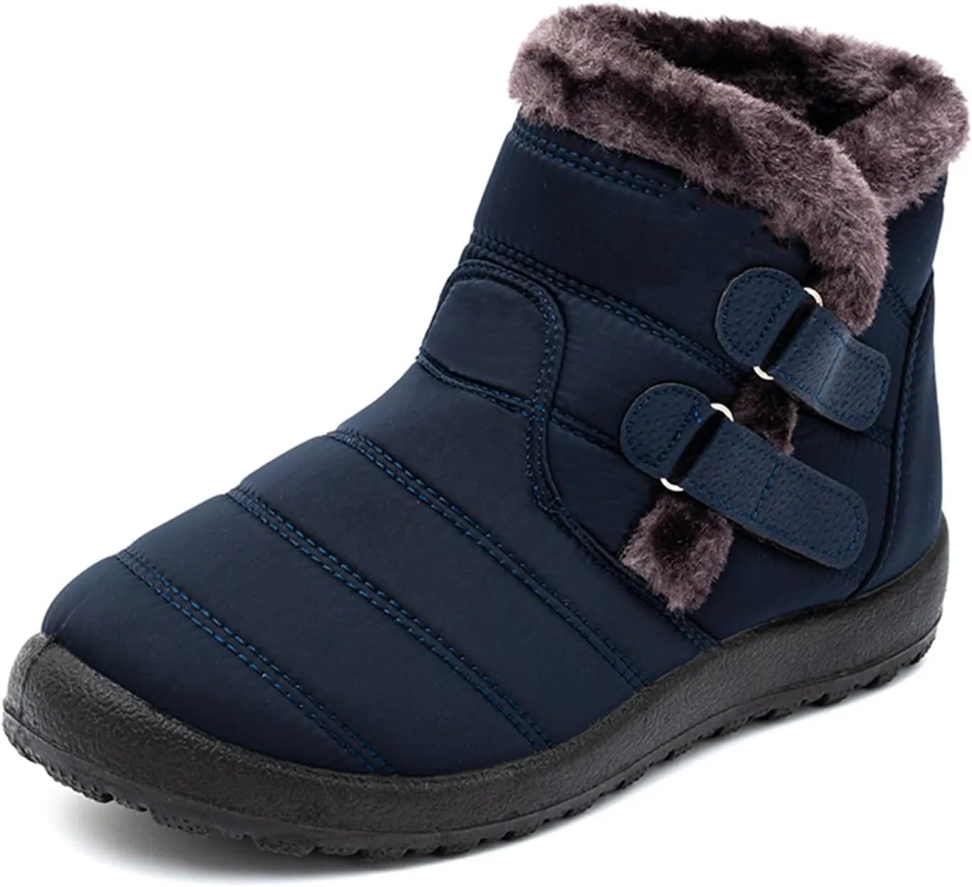 Ladmiple Winter Boots For Women Waterproof Snow Cute Ankle Booties Fur Lined Warm Slip On Outdoor Comfortable Walking Shoes